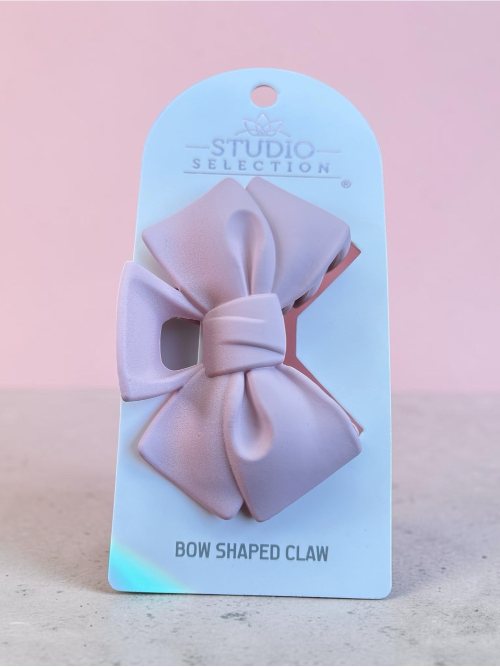 Pink Bow-Shaped Claw Hair Clip